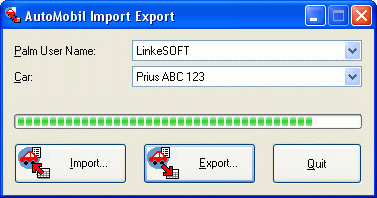 Screenshot of Import/Export tool