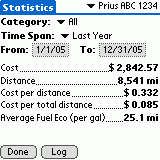 Screenshot of detailled statistics