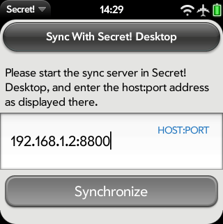Synchronization screen
